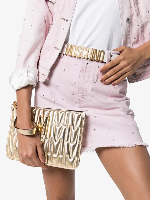 Moschino logo-embellished leather belt - White - zdjęcie produktu nr 2