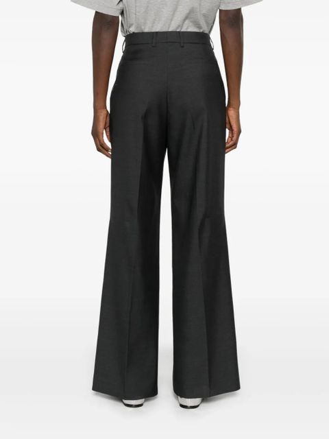 Gucci logo-embroidered straight-leg trousers - Grey