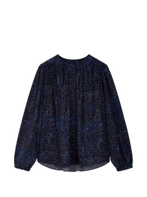 ISABEL MARANT Sally pleated-frill blouse - Blue - zdjęcie produktu nr 1