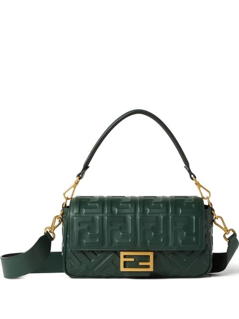 FENDI medium Baguette FF-embossed shoulder bag - Green - zdjęcie produktu nr 1