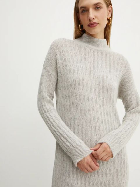 Liu Jo sukienka kolor szary midi prosta WF4534 MA43P