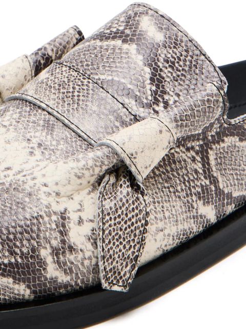 Yuzefi snake-print flat mules - Neutrals