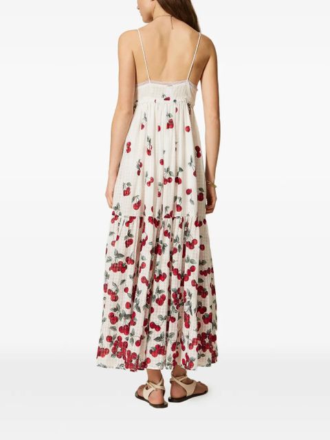 TWINSET cherry-print lace dress - White
