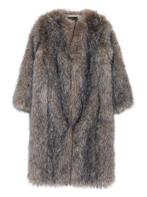 Maje long-sleeved faux-fur coat - Grey - zdjęcie produktu nr 1