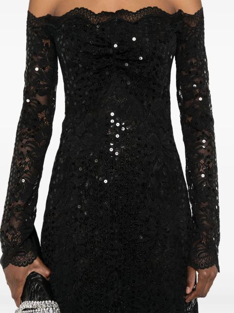 Rabanne sequin-embroidered lace maxi dress - Black - zdjęcie produktu nr 2