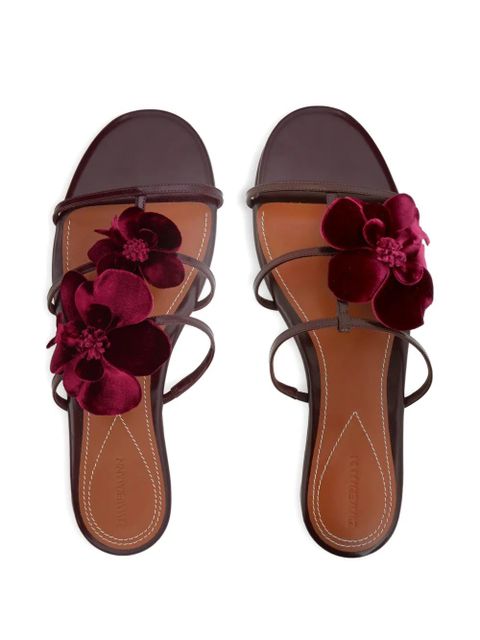 ZIMMERMANN Orchid Slide floral-applique sandals - Red