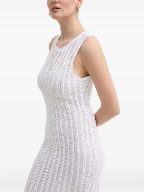 PINKO openwork sleeveless midi dress - White