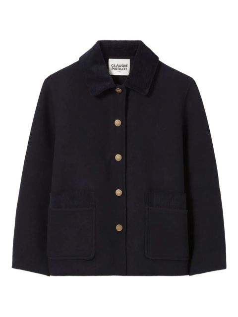 Claudie Pierlot cropped wool tailored coat - Blue - zdjęcie produktu nr 1
