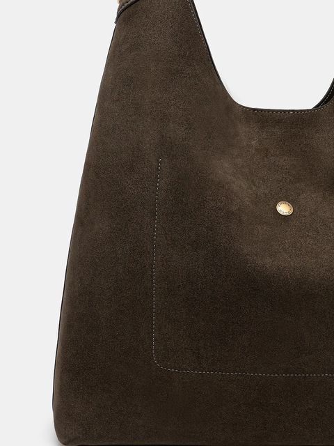 Coach torebka zamszowa Brooklyn kolor zielony CW636