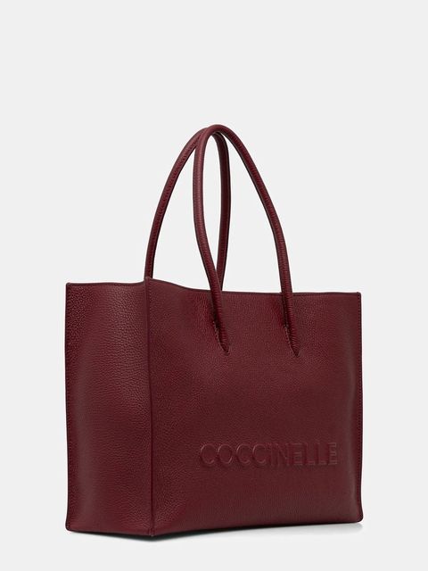 Coccinelle torebka skórzana COCCINELLEMYRTHA MAXI LOG kolor bordowy E1 QBB 18 02 01