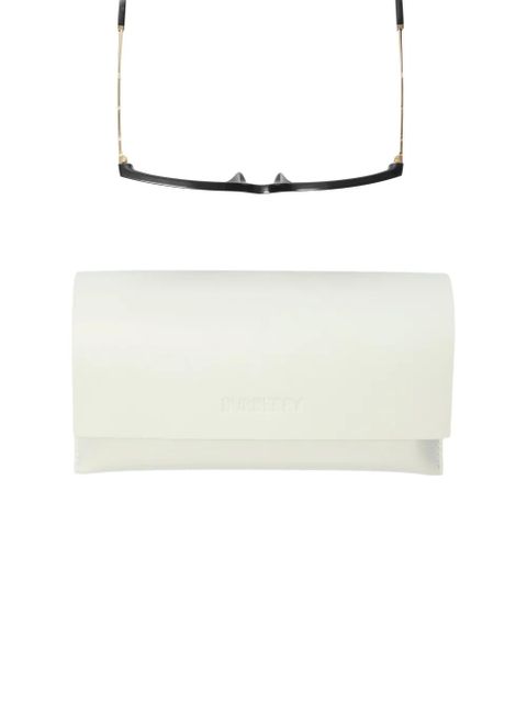 Burberry logo-engraved oversize-frame sunglasses - Black