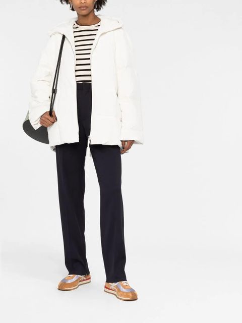Jil Sander padded zip-up hooded jacket - Neutrals