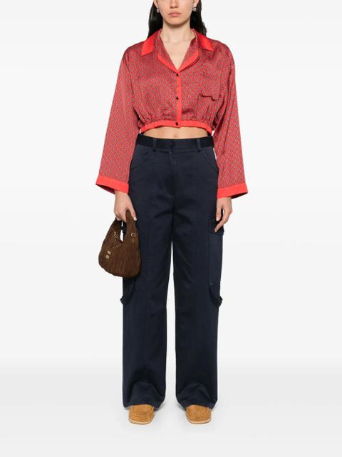 SANDRO printed cropped shirt - Red - zdjęcie produktu nr 2