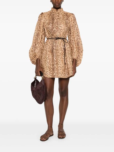 ZIMMERMANN Cascadian leopard-print mini dress - Brown - zdjęcie produktu nr 1