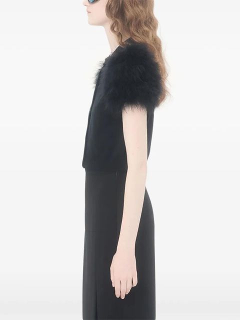 Valentino Garavani feather wool knit cardigan - Black