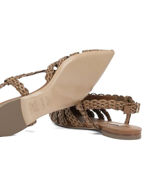 Casadei Avenida woven leather flat pumps - Brown