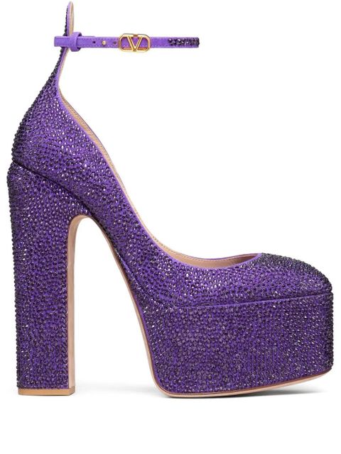 Valentino Garavani 155mm Tan-Go crystal-embellished pumps - Purple - zdjęcie produktu nr 1
