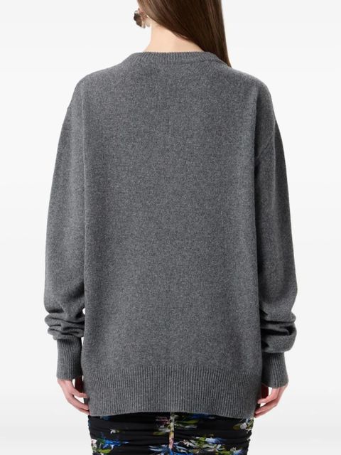 Blumarine floral-beaded sweater - Grey