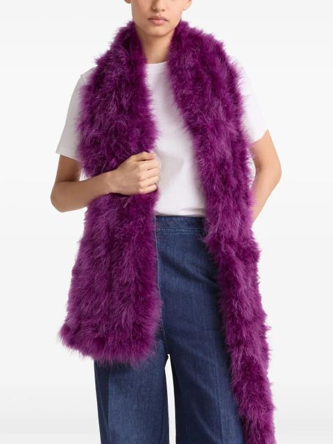 Yves Salomon feather-detailing scarf - Purple