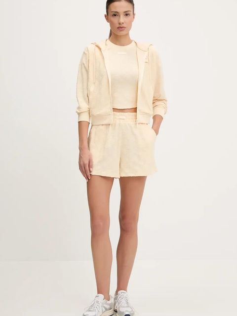 Guess bluza PEONY damska kolor beżowy z kapturem wzorzysta V5GQ00 KCT02 - zdjęcie produktu nr 2