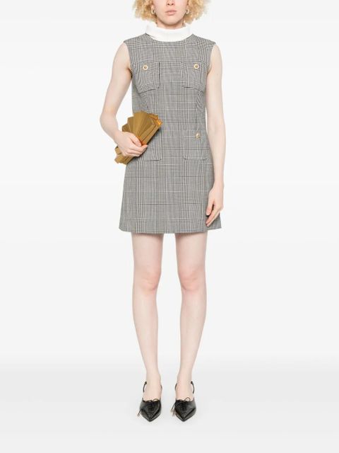 Self-Portrait Prince of Wales-check mini dress - Black