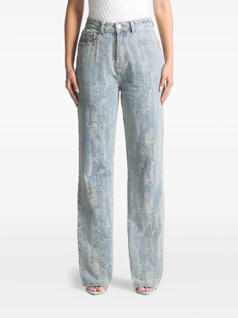 Manière De Voir Florence distressed high-rise jeans - Blue - zdjęcie produktu nr 1