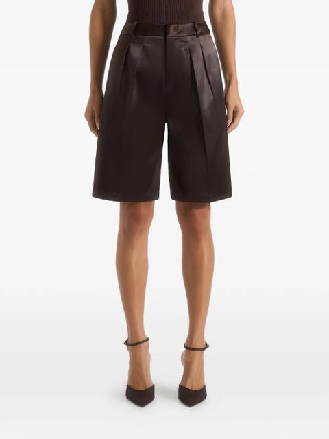 Manière De Voir Lorette pleated high-rise shorts - Brown - zdjęcie produktu nr 2