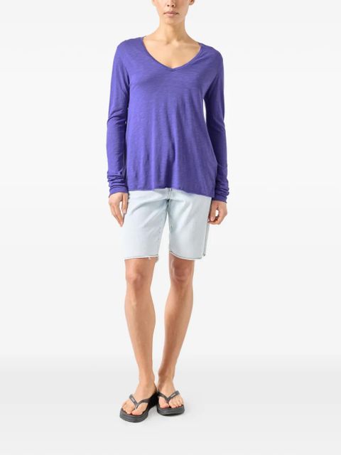 American Vintage Jacksonville long-sleeved V-neck T-shirt - Purple - zdjęcie produktu nr 2