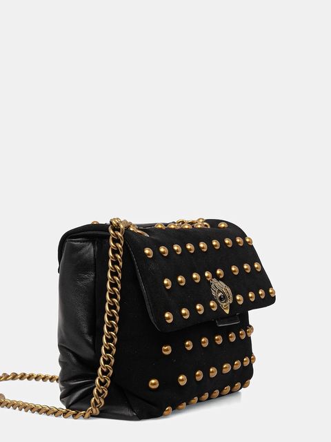 Kurt Geiger London torebka zamszowa KENSINGTON kolor czarny 5023005219