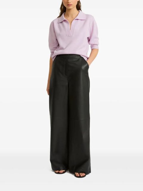 Yves Salomon knitted polo shirt - Purple