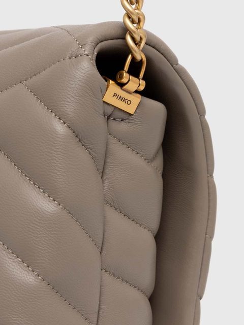 Pinko torebka skórzana kolor szary 101585.A1ET