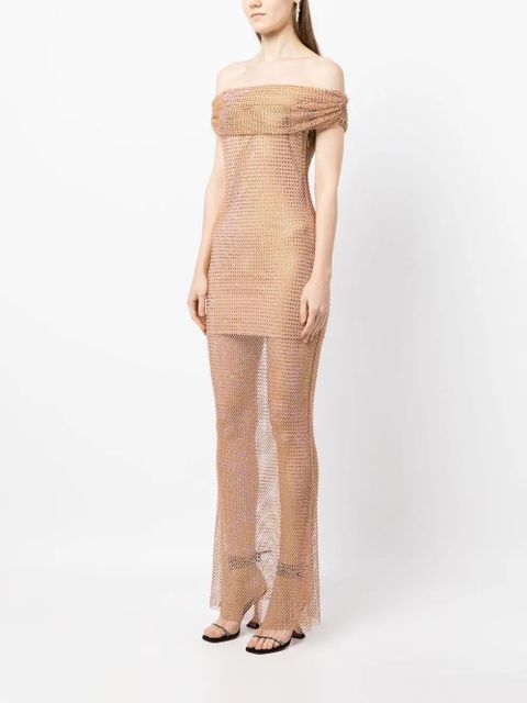 Self-Portrait rhinestone-embellished maxi-dress - Metallic - zdjęcie produktu nr 2