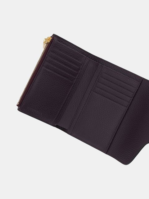 Coccinelle portfel skórzany damski kolor fioletowy