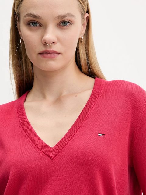 Tommy Jeans sweter bawełniany kolor różowy DW0DW19888