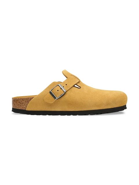 Birkenstock klapki mules damskie zamszowe Boston Soft Footbed Suede Leather - zdjęcie produktu nr 1
