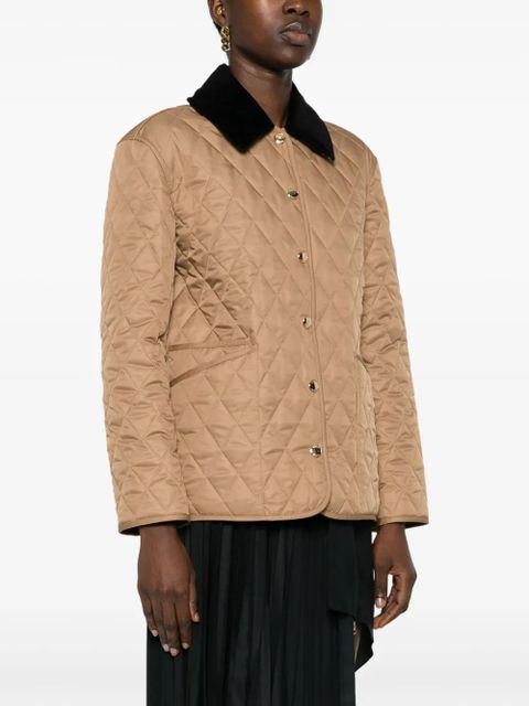 Burberry corduroy-collar quilted jacket - Neutrals