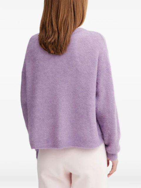 American Vintage V-neck patch cardigan - Purple