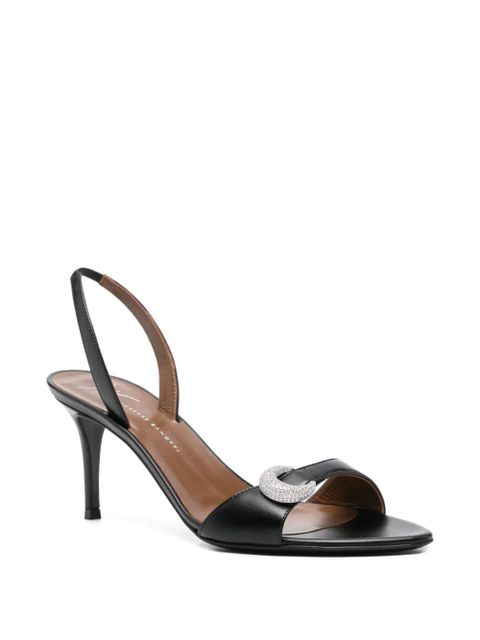 Giuseppe Zanotti 70mm Harissa slingback crystal-embellished sandals - Black - zdjęcie produktu nr 2