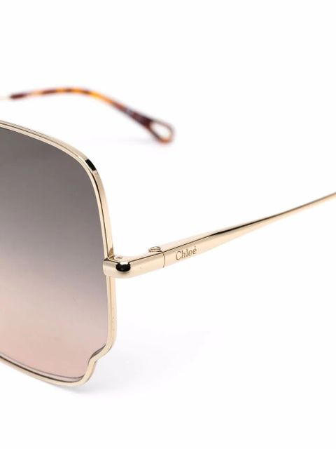 Chloé Eyewear oversized-frame sunglasses - Gold