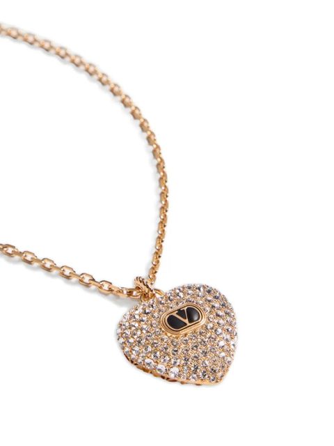 Valentino Garavani Coeur Royal necklace in metal, enamel and Swarovski® crystals - Gold