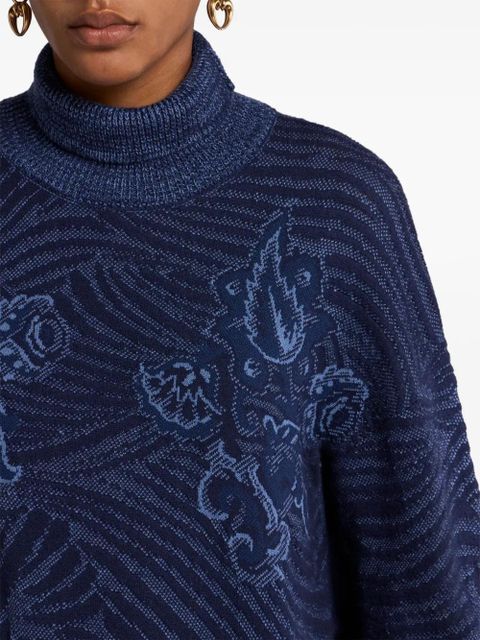 ETRO jacquard turtleneck sweater - Blue