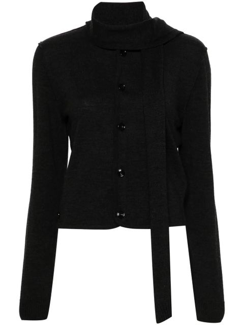 LEMAIRE scarf-detail cardigan - Grey