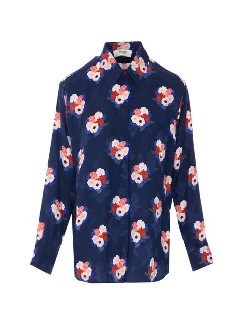 FENDI floral-print long-sleeve shirt - Blue - zdjęcie produktu nr 1