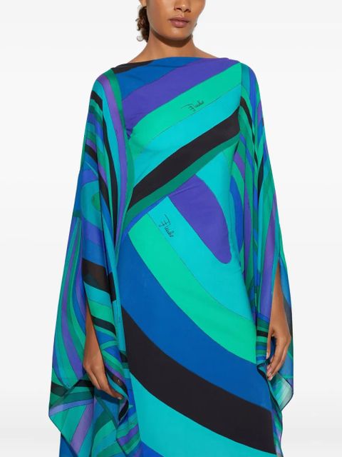 PUCCI Iride-pattern long dress - Green