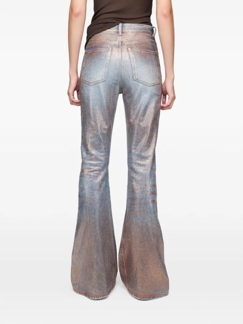 Acne Studios fitted glitter flared trousers - Blue