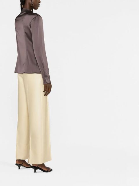 Nanushka oversized-collar fitted shirt - Brown