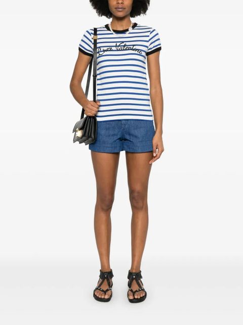 Valentino Garavani striped jersey T-shirt - Blue