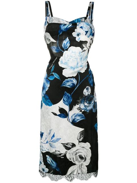 Off-White rose print midi dress - Black - zdjęcie produktu nr 1