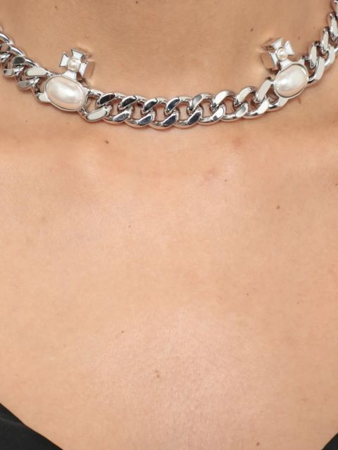 Vivienne Westwood pearl curb chain necklace - Silver - zdjęcie produktu nr 2