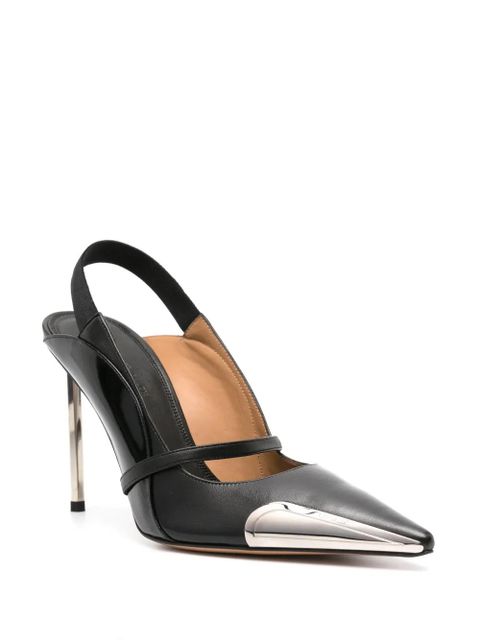 Off-White Allen 100mm leather slingback pumps - Black - zdjęcie produktu nr 2